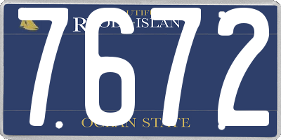 RI license plate 7672