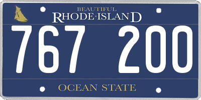 RI license plate 767200