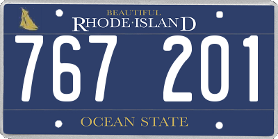 RI license plate 767201