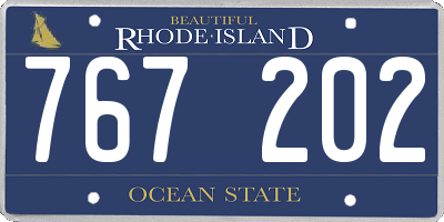 RI license plate 767202