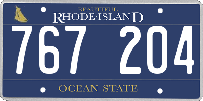 RI license plate 767204