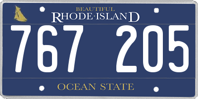 RI license plate 767205