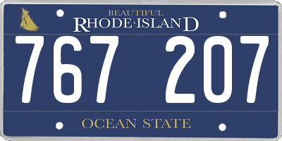 RI license plate 767207