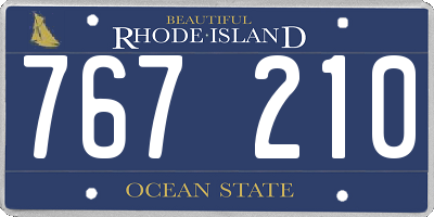 RI license plate 767210