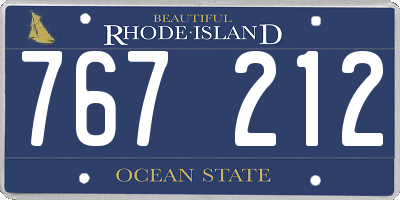 RI license plate 767212