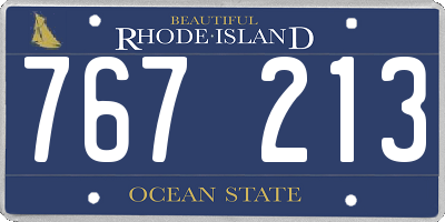 RI license plate 767213
