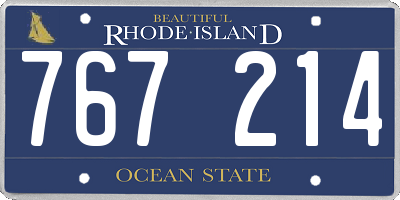 RI license plate 767214