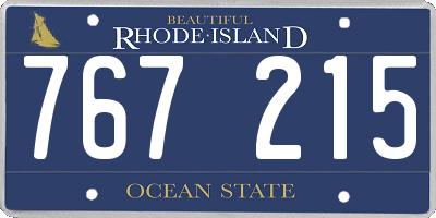 RI license plate 767215