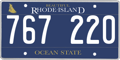 RI license plate 767220