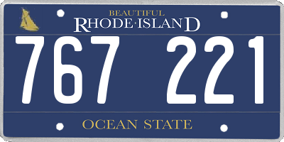 RI license plate 767221