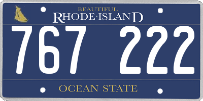 RI license plate 767222