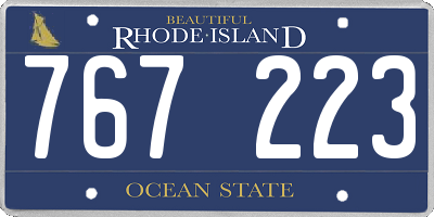 RI license plate 767223