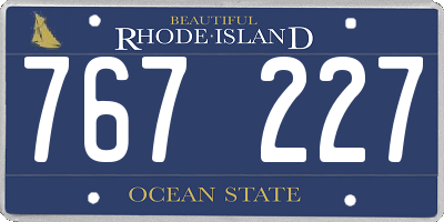 RI license plate 767227
