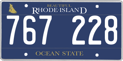 RI license plate 767228