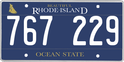RI license plate 767229