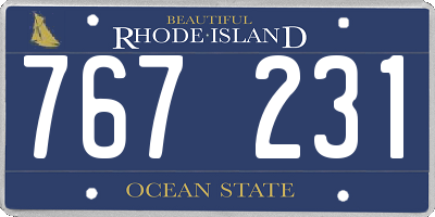 RI license plate 767231