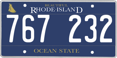 RI license plate 767232