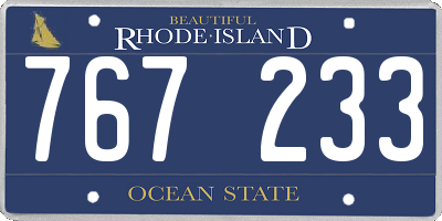 RI license plate 767233