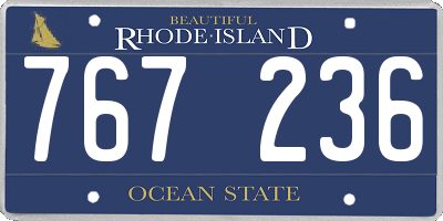 RI license plate 767236