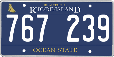 RI license plate 767239
