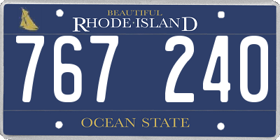 RI license plate 767240