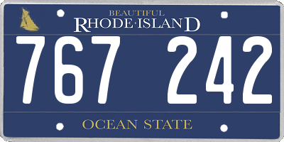 RI license plate 767242