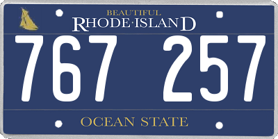 RI license plate 767257