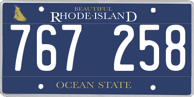 RI license plate 767258