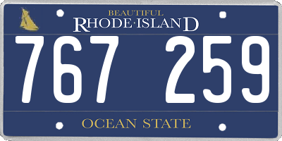 RI license plate 767259