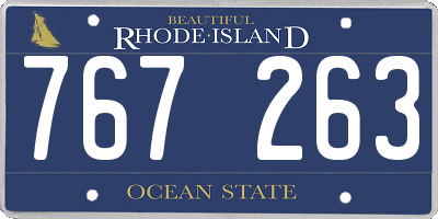 RI license plate 767263