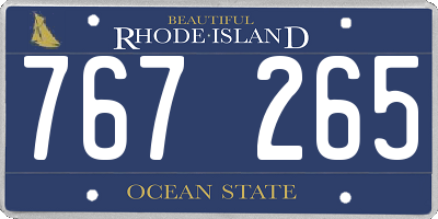 RI license plate 767265