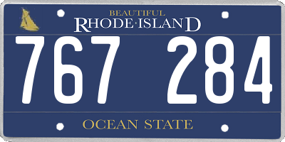RI license plate 767284