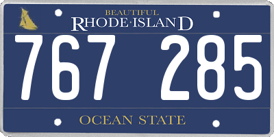 RI license plate 767285