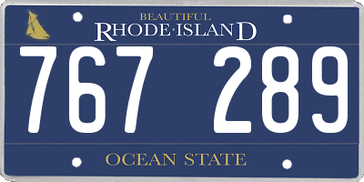 RI license plate 767289
