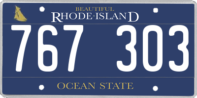 RI license plate 767303