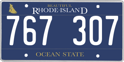 RI license plate 767307