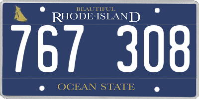 RI license plate 767308