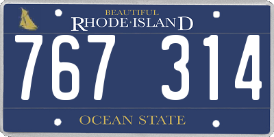 RI license plate 767314