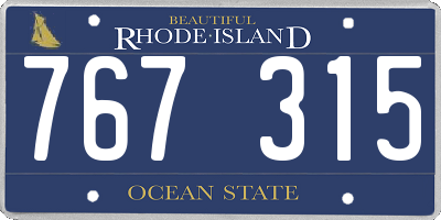 RI license plate 767315