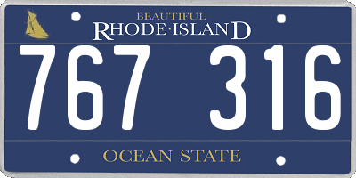 RI license plate 767316