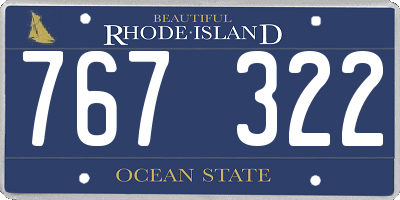 RI license plate 767322