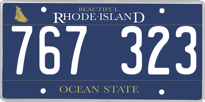 RI license plate 767323