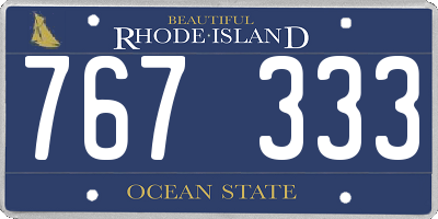 RI license plate 767333