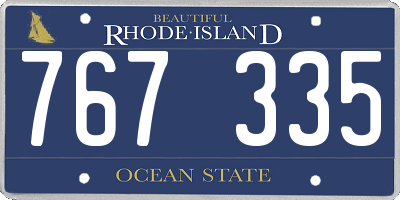 RI license plate 767335