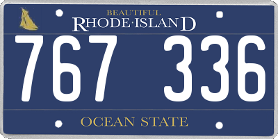 RI license plate 767336