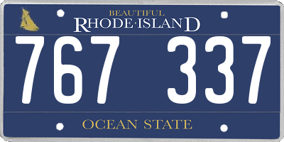 RI license plate 767337