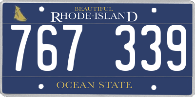 RI license plate 767339