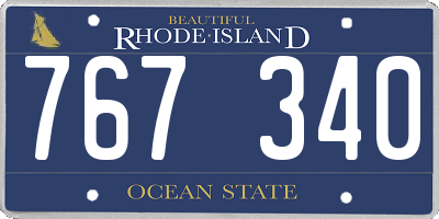RI license plate 767340