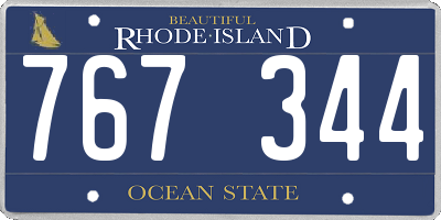 RI license plate 767344