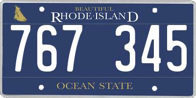 RI license plate 767345